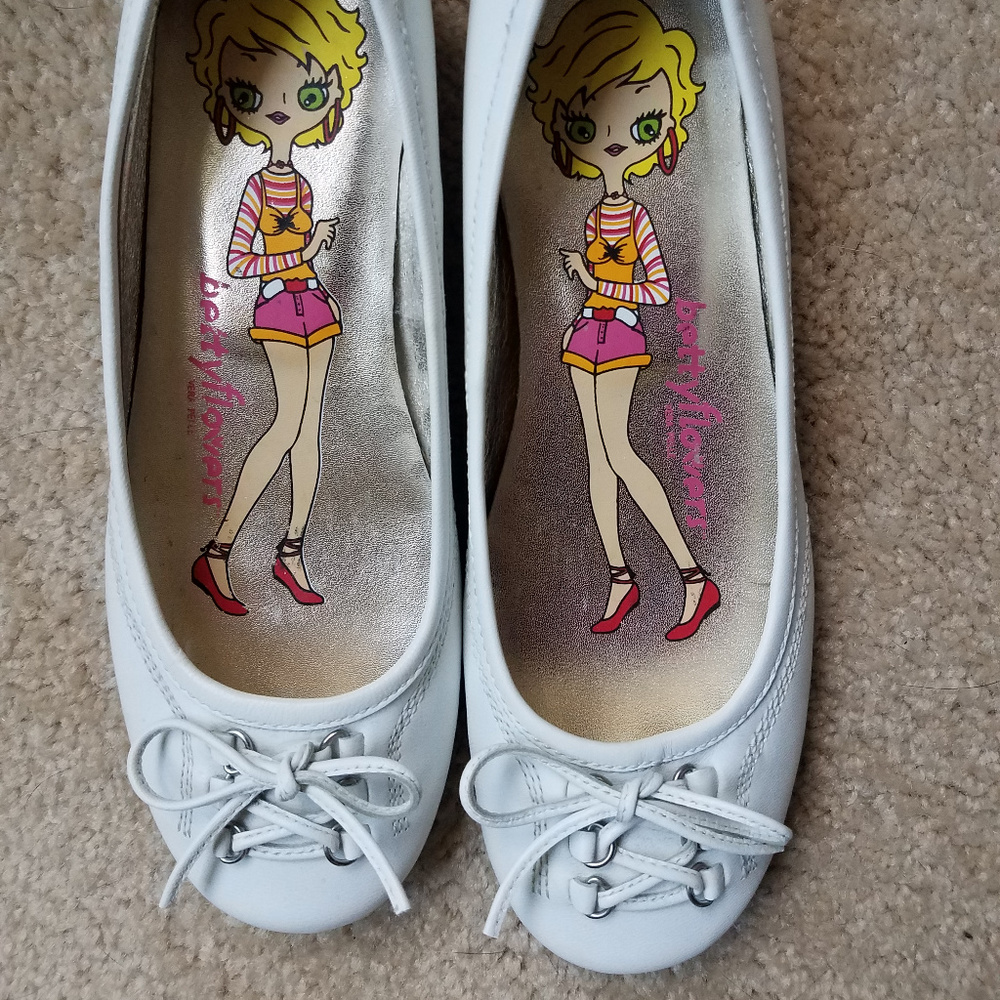 Ballerina Flats - Betty Flowers - Women 37 - White